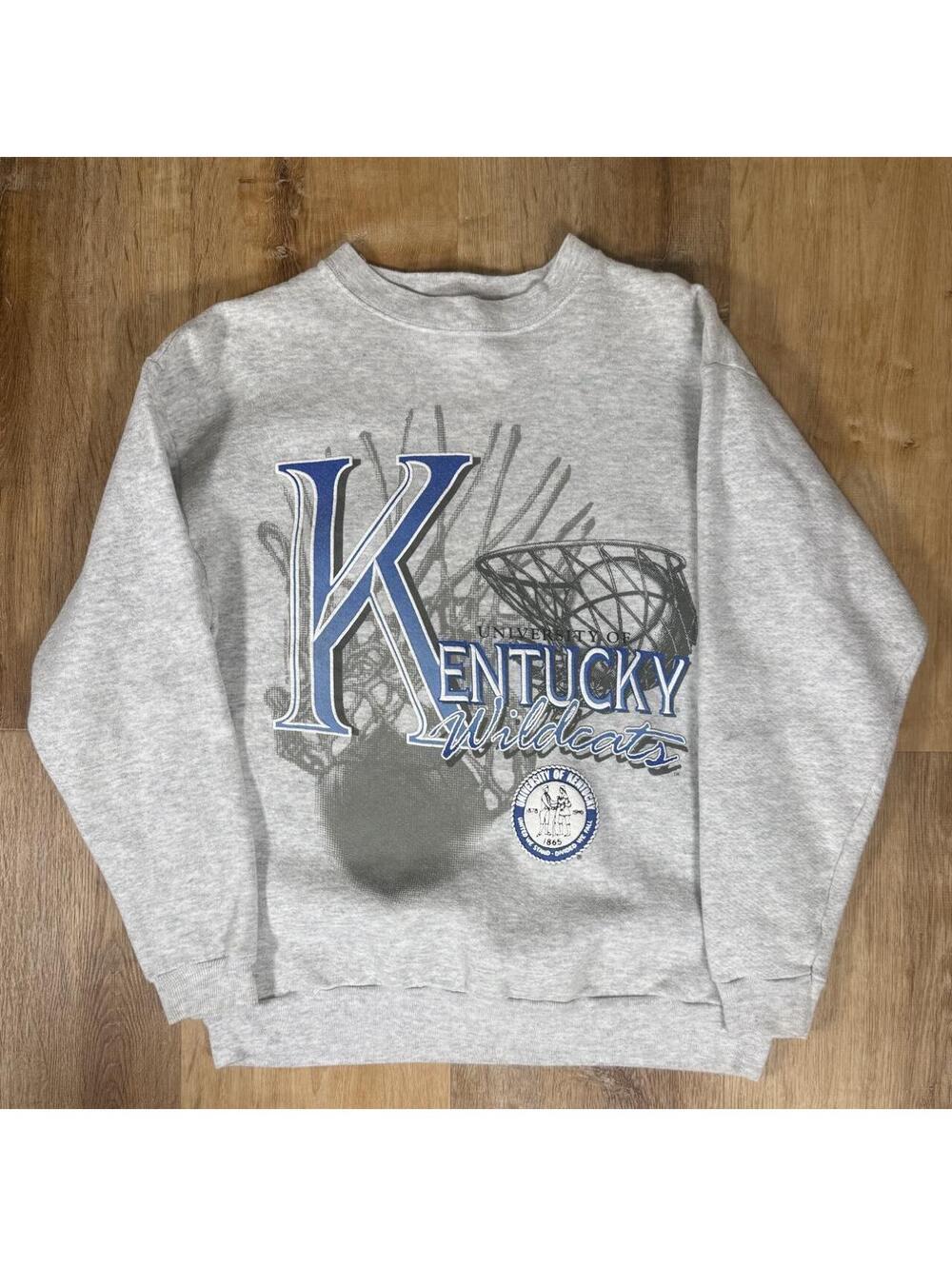 90s University of Kentucky Wildcats Grey Vintage Crewneck Sweatshirt – Size M